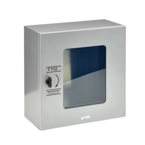 SmartCase AED Außenwandkasten (Grau) mit Alarm