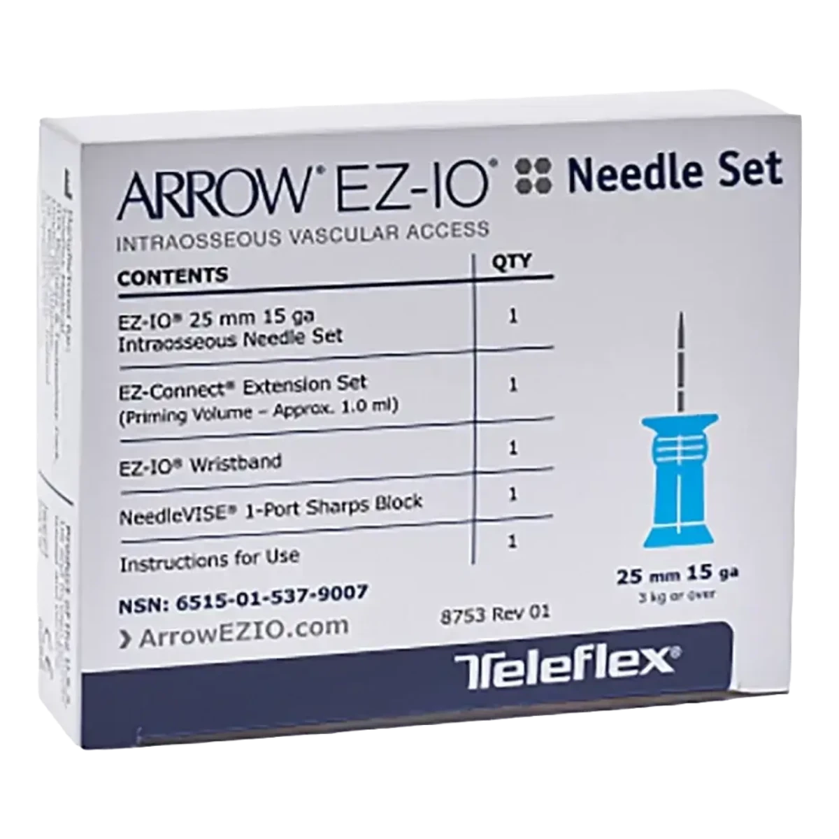 EZ-IO Infusionsnadel, 25 mm, Blau, Einzelnadel &ndash; Ansicht 2